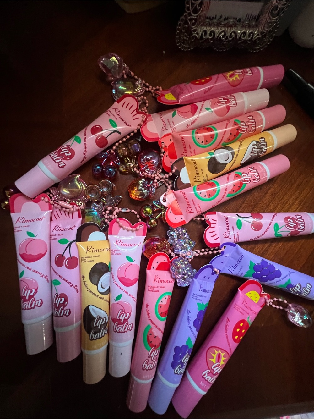 Random Fruity Lip Gloss with Bag Charm (1)